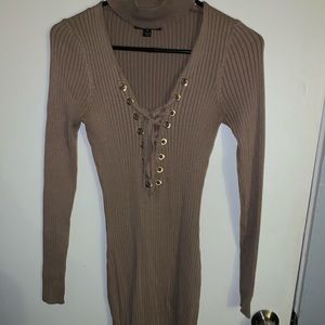 Tan long sleeve dress